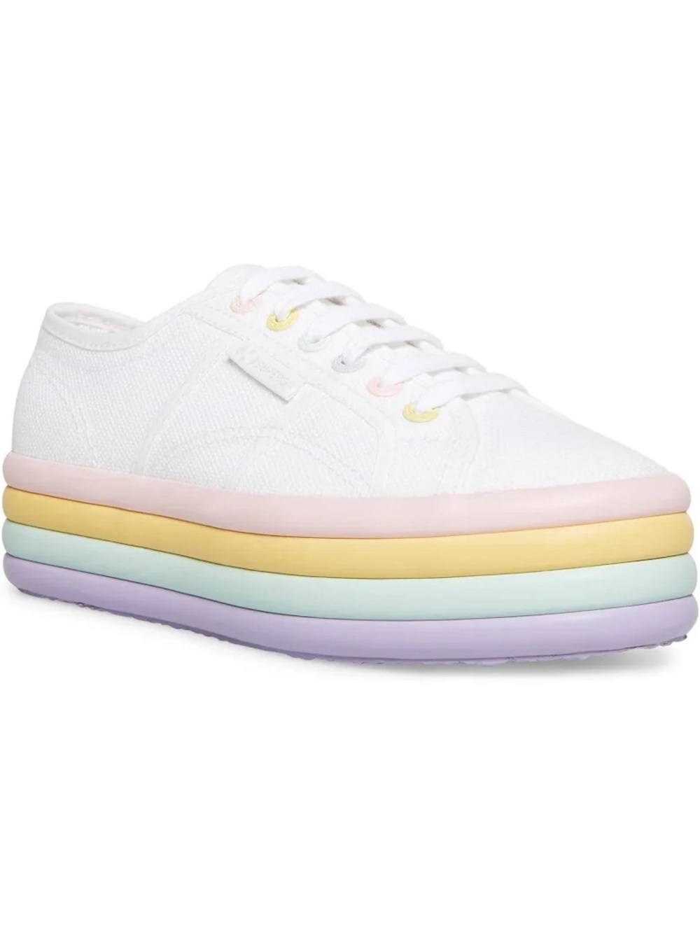NEW Superga White Canvas Candy Platform Sneakers size 7.5 womens